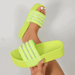 Shoes Woman's Slippers Slides Med Platform Heeled Mules 2025 Flat High Rome PU Fabric PVC Shoes Ladies' Slippers Platform Sliper - Image 2