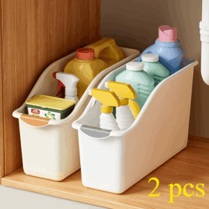1pc Curved Plastic Storage Box Multi-Functional Home Organizer for Cleaning Products Household Storage Baskets Containers - Image 3