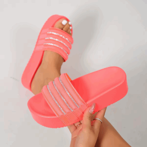 Shoes Woman's Slippers Slides Med Platform Heeled Mules 2025 Flat High Rome PU Fabric PVC Shoes Ladies' Slippers Platform Sliper - Image 4