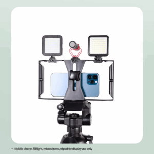 Dual Handle Smartphone Video Rig Portable Handheld Phone Cage Filmmaking Case with Cold Shoe Mount for Live Streaming Vlog - Image 4
