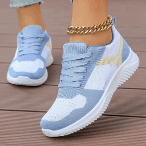 2025 Fashion Mixed Color Lace Up Sneakers Women Spring Summer Knit Platform Sneakers Woman Comfortable Soft Sole Running Shoes - Image 6