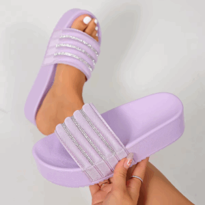 Shoes Woman's Slippers Slides Med Platform Heeled Mules 2025 Flat High Rome PU Fabric PVC Shoes Ladies' Slippers Platform Sliper - Image 3