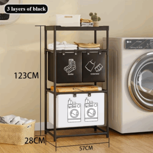 Foldable Laundry Basket Clothes Hamper for Home Laundry Organizer Accessories with Shelf Laundry Storage Baskets Large Capacity - Image 2