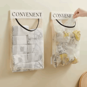 Wall Mounted Large Capacity Storage Bag Kitchen Garbage Bag Clutter Organizer Velcro Storage Pocket Multi-Purpose High Elastic - Image 5
