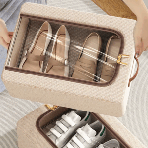 Under Bed Shoe Storage Organizer for Closet Shoes Container Boxes with Sturdy Handles and Clear Window,Foldable Shoe Rack Holder - Image 2