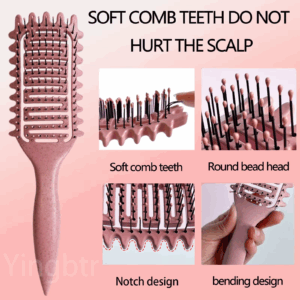 Curly Hair Brush Hollow out Curl Define Styling Brush Beard Comb Styling Detangling Brush Multi-purpose Home Styling Tools - Image 5