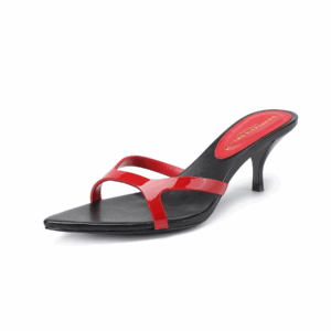 pointed women's mid heeled slippers Italian designer genuine leather open toe summer outdoor dress paired with casual slippers - Image 3