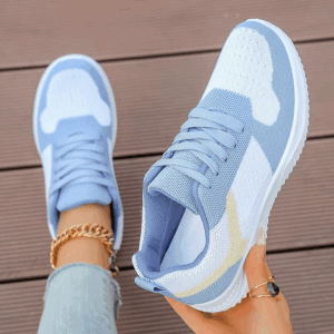2025 Fashion Mixed Color Lace Up Sneakers Women Spring Summer Knit Platform Sneakers Woman Comfortable Soft Sole Running Shoes - Image 5