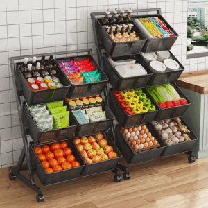 Metal rack removable kitchen vegetable basket for fruit and vegetable storage multifunctional trolley - Image 7