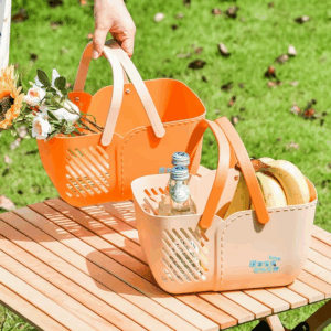 Bath Basket Portable Bathroom Toiletries Storage Basket Color Rectangular Dormitory Hollow Basket Bathroom Camping Accessories - Image 6
