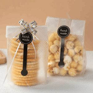 30pcs Scrub Bag With Black Sticker, Black Polka Dot Strip Opp Bags for Gift Decoration Party Holiday Wedding, Cookie Bags - Image 6
