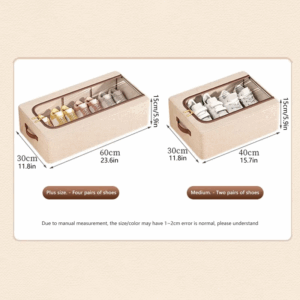 Under Bed Shoe Storage Organizer for Closet Shoes Container Boxes with Sturdy Handles and Clear Window,Foldable Shoe Rack Holder - Image 4