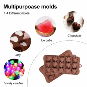4 Pack Chocolate Flower Molds Reusable Silicone Cake Chocolate Candy Fondant Mold Durable Rose Floral Mould for Baker Ice Butter - Image 5