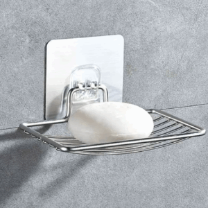 1pc-Stainless Steel Soap Rack Punch-free Nail-free Bathroom Single Layer Drain Wall Hanging Sucker Soap Box Light Luxury Shelf - Image 7