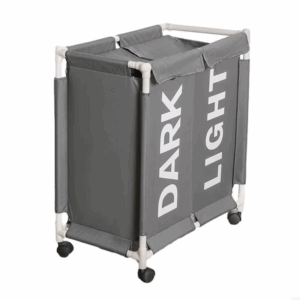 F68D 2 Grids Foldable Laundry Basket Large Capacity Dirty Clothes Toy Storage Basket - Image 3