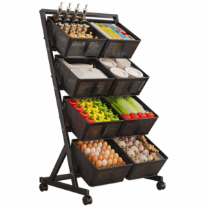 Metal rack removable kitchen vegetable basket for fruit and vegetable storage multifunctional trolley - Image 4