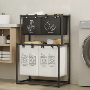 Foldable Laundry Basket Clothes Hamper for Home Laundry Organizer Accessories with Shelf Laundry Storage Baskets Large Capacity - Image 7