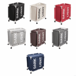 F68D 2 Grids Foldable Laundry Basket Large Capacity Dirty Clothes Toy Storage Basket - Image 6