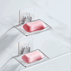 1pc-Stainless Steel Soap Rack Punch-free Nail-free Bathroom Single Layer Drain Wall Hanging Sucker Soap Box Light Luxury Shelf - Image 6