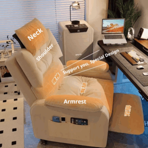 Leather Recliner Chair For Elderly Breathable Comfort with head restraint Holders Footrest Ergonomic Living Room Sofa - Image 2