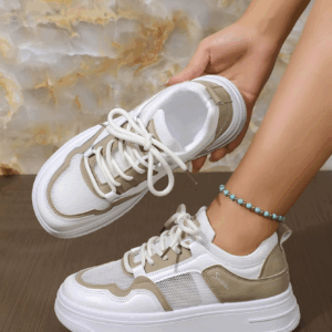 Women's Casual Skateboard Shoes, Outdoor Sports Shoes, Fashionable and Versatile Work Women's Mesh Shoes, Running Shoes, Walking Women's White Shoes, Thin Straps, Lightweight Spring, Autumn and Summer Home Student Shoe - Image 7