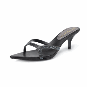 pointed women's mid heeled slippers Italian designer genuine leather open toe summer outdoor dress paired with casual slippers - Image 6