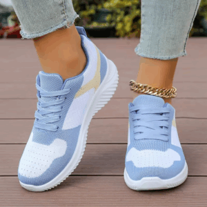 2025 Fashion Mixed Color Lace Up Sneakers Women Spring Summer Knit Platform Sneakers Woman Comfortable Soft Sole Running Shoes - Image 4