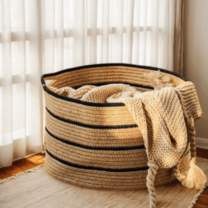 Household cotton yarn weaving laundry basket storage basket, toy and miscellaneous storage basket, dirty clothes basket - Image 4