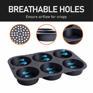 6 Cavity Hamburger Bun Mould Foldable Reusable Bread Mould ‑40℉ to +446℉ Heat Resistance Baking Mould for Kitchen - Image 5