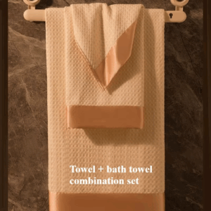 Waffle Bath Towel Thick Absorbent Soft Breathable Quick Drying Microfiber Light Luxury Antibacterial Combination Set Towel - Image 7