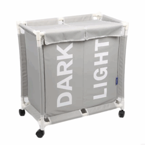 F68D 2 Grids Foldable Laundry Basket Large Capacity Dirty Clothes Toy Storage Basket - Image 4