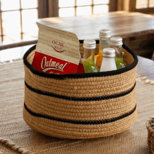 Household cotton yarn weaving laundry basket storage basket, toy and miscellaneous storage basket, dirty clothes basket - Image 3