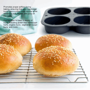 6 Cavity Hamburger Bun Mould Foldable Reusable Bread Mould ‑40℉ to +446℉ Heat Resistance Baking Mould for Kitchen - Image 6