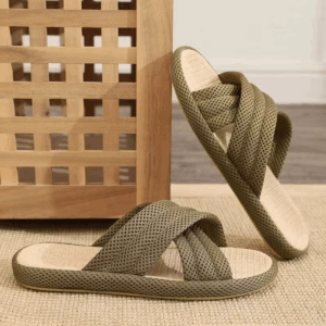 Man's Summer New Four Seasons One Word Linen Slippers Soft Sole Non Slip Sweat-Absorbing Silent Home Slippers - Image 5