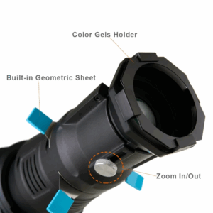 Focalize Conical Snoot Bowens Mount Photography Photo Condenser with Built-in Geometric Sheet Shapes Gobo Filter Gels - Image 4