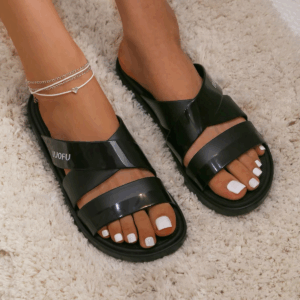 LUOFU New Women's Casual Open Toe Platform Strap Sandals, Anti-skid Durable Slip On Sandals For Indoor Outdoor - Image 5