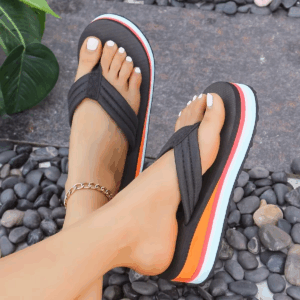 Fashion Women's Slippers Print Thick Bottom Summer Slippers High-Heeled Flip Flops Casual Beachwear Female Outdoor Shoes Slides - Image 5