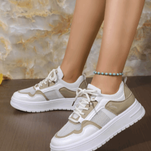 Women's Casual Skateboard Shoes, Outdoor Sports Shoes, Fashionable and Versatile Work Women's Mesh Shoes, Running Shoes, Walking Women's White Shoes, Thin Straps, Lightweight Spring, Autumn and Summer Home Student Shoe - Image 5