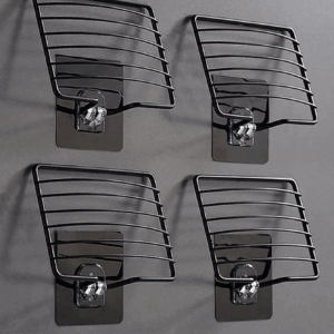 1pc-Stainless Steel Soap Rack Punch-free Nail-free Bathroom Single Layer Drain Wall Hanging Sucker Soap Box Light Luxury Shelf - Image 4