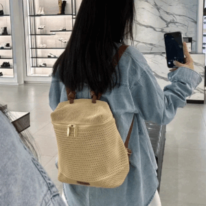 Women's 2024 New Summer High-end Woven Backpack Large Capacity Lightweight Portable Backpack - Image 2