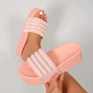 Shoes Woman's Slippers Slides Med Platform Heeled Mules 2025 Flat High Rome PU Fabric PVC Shoes Ladies' Slippers Platform Sliper - Image 5