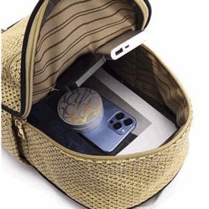 Hot Sale New Fashion Straw Weaving Backpack Women High Capacity Hand Woven Shoulder Bag Casual Light Travel Backpacks School Bag - Image 4
