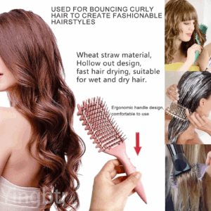 Curly Hair Brush Hollow out Curl Define Styling Brush Beard Comb Styling Detangling Brush Multi-purpose Home Styling Tools - Image 7