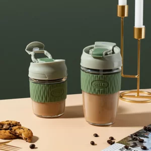 350/500ml Anti-scalding Coffee Mugs Office Glass Water Cup with Straw Large Direct Drinking Tea student - Image 2