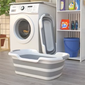 Silicone Foldable Baby Take a bath Bathtub Non-Slip Foot Bath Bucket Folding Portable Pet Dog Cat Bathtub Bathroom Laundry Baske - Image 2