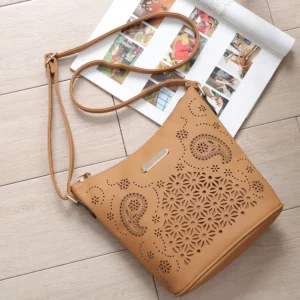 Fashion Women Winter Openwork Large Tote Bag Beach Casual Shoulder Bag Handbag Handmade Basket Storage Shopping Messenger Bag - Image 4