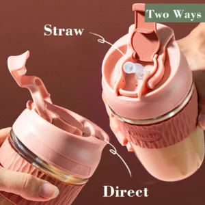 350/500ml Anti-scalding Coffee Mugs Office Glass Water Cup with Straw Large Direct Drinking Tea student - Image 4