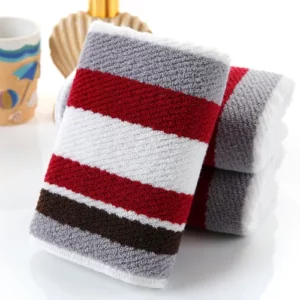 Luxury Color stripe Face Towel 100% Cotton 34 * 74cm Soft Towel Terry Absorbent washcloths Home Kitchen Tea Towels 2pcs - Image 4