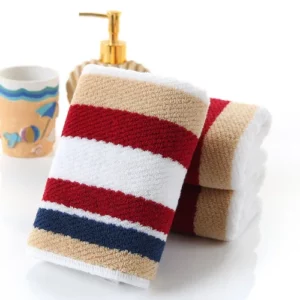 Luxury Color stripe Face Towel 100% Cotton 34 * 74cm Soft Towel Terry Absorbent washcloths Home Kitchen Tea Towels 2pcs - Image 3
