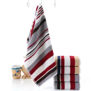Luxury Color stripe Face Towel 100% Cotton 34 * 74cm Soft Towel Terry Absorbent washcloths Home Kitchen Tea Towels 2pcs - Image 2